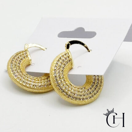 Gold plated earring zircon