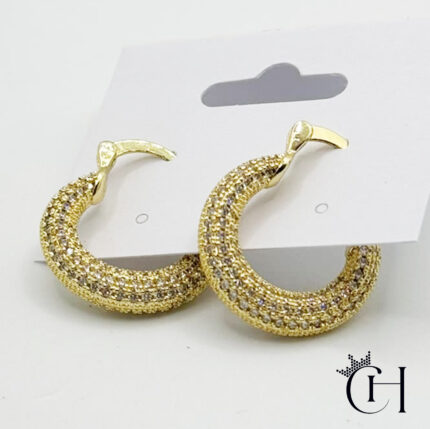 Gold plated earring zircon small