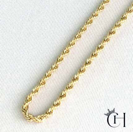 18 inch ROPE chain in 18k gold plating