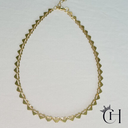 Connected hearts gold choker 14