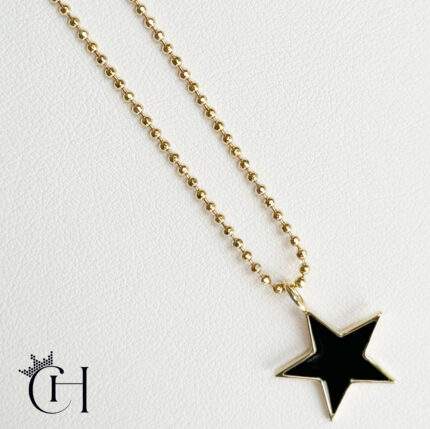 black star with 18 inch military chain