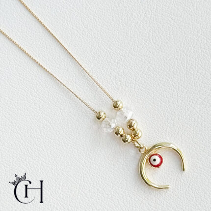 inverted horn evil eye w chain